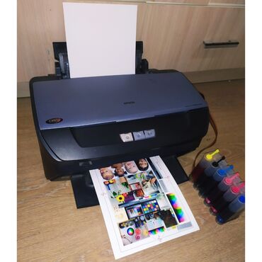 Принтеры: Принтер 6 цветов Epson R270 полностью рабочий, печать цветная и