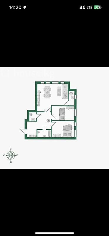 3 комнаты, 88 м², Азия Молл 8 этаж