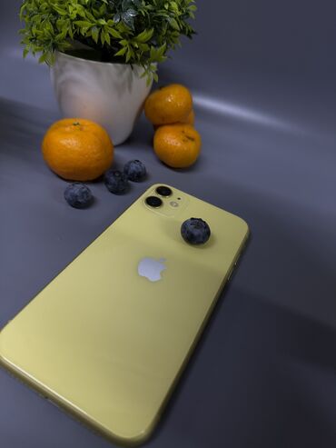 Apple iPhone: IPhone 11, Б/у, 64 ГБ, Желтый, 78 % — 1