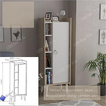 kitab refi modelleri: Skandinaviya tərzində şkaf-rak - Ölçülər: 1400 x 500 x 300 mm - — 1