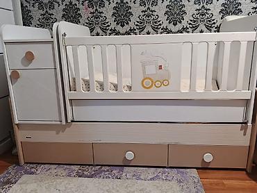 Beşiklər: Uşaq beşiyi – kombinə edilmiş model - Rəng: ağ/krem - Material — 1