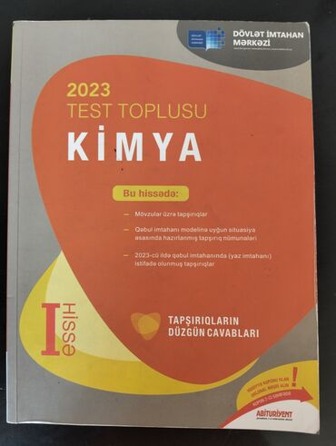 dim kimya test toplusu 1 ci hisse pdf 2023: Kimya Testlər 11-ci sinif, DİM, 1-ci hissə, 2024 il