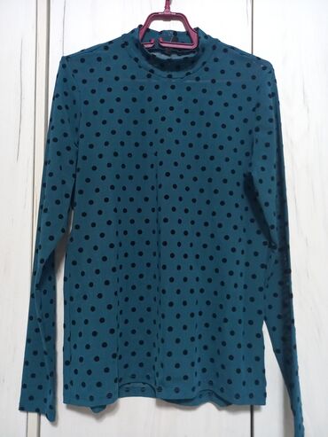 svecani top: L (EU 40), XL (EU 42), Cotton, Dots, color - Light blue