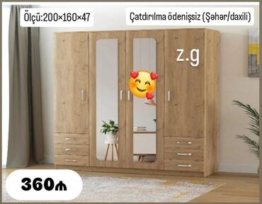 Ev üçün mebel: 4 qaplı dolab