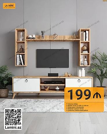 Ev və bağ: La Mini TV altlığı və divar rəfi dəsti - Ölçülər: D 40 x H 180 x U — 1