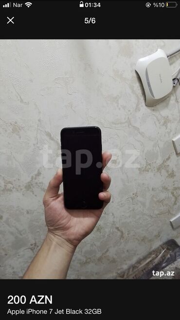 telefon qusar: IPhone 7, 32 ГБ, Черный, Отпечаток пальца