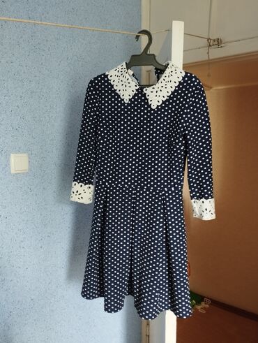черное красивое короткое платье: Повседневное платье, Made in KG, Осень-весна, Короткая модель, S (EU 36)
