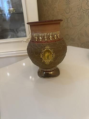 rolik dekor: Dekorativ qab-qacaq dəsti - Zərif bəzəkli dekor vazası: qabarıq — 1