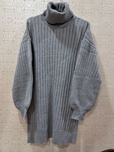 женские кофты обманки: Boz rəngli trikotaj tunik/sviter lalafo.az -da женские кофты обманки: Boz rəngli trikotaj tunik/sviter
