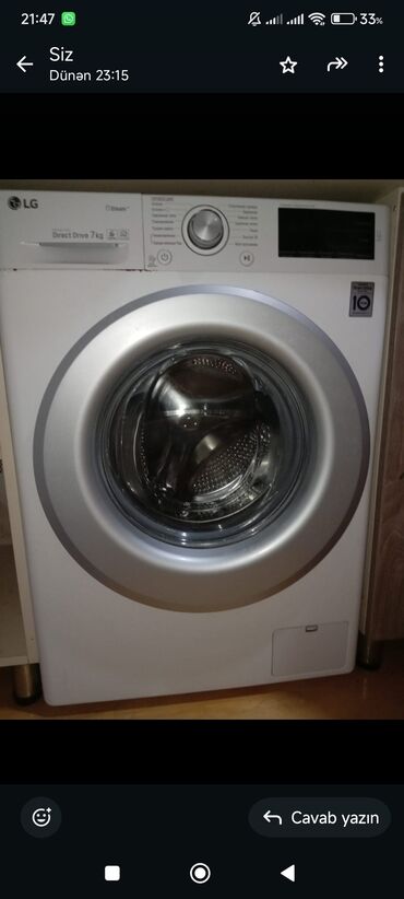 99 099 nomre satilir: Paltaryuyan maşın LG, 7 kq, Avtomat, Qurutma var, Kredit yoxdur