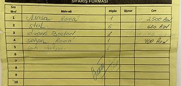 Mebel: Qonaq otağı üçün, İşlənmiş, Açılan, Dördbucaq masa, 6 stul — 6