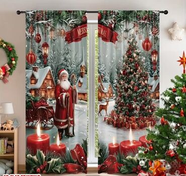 Ostali proizvodi za kuću: Novogodišnje zavese Dimenzije 150x60cm Cena 1700din/2kom kao na slici — 13