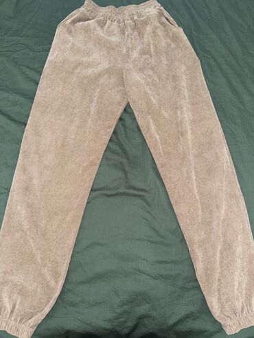 ватные штаны: Повседневные брюки, Широкие, Средняя талия, Осень-весна, S (EU 36)