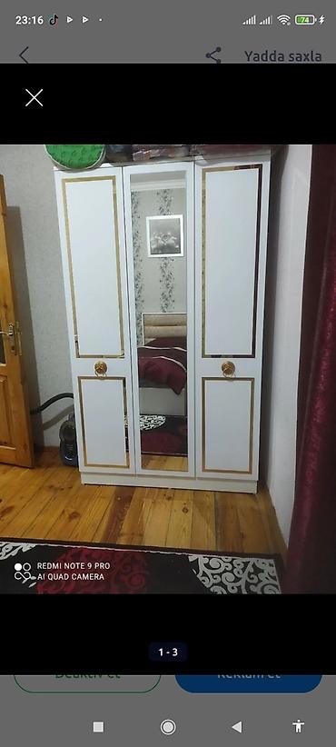 tum: Ağ-qızılı detallarla klassik üslubda yataq dəsti. Komplekt: - Tək — 3
