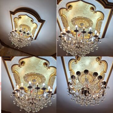 Xalçalar: Çılçıraq, 10 və daha çox lampa, Xrustal