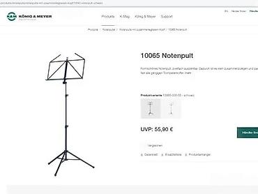 Ostali muzički instrumenti: König & Meyer 10065 – stalak za note - Lagani, sklopivi notni — 4