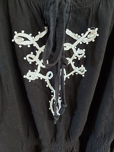 pull: Crna boho tunika/kaftan od 100% pamuka. Širokog, pončo kroja sa — 1