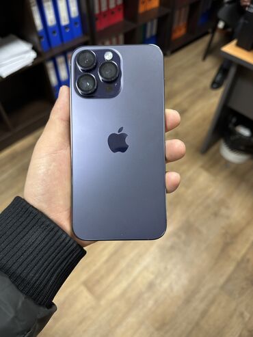 Apple iPhone: IPhone 14 Pro Max, Б/у, 128 ГБ, Deep Purple, Защитное стекло, Коробка, Чехол, 87 %