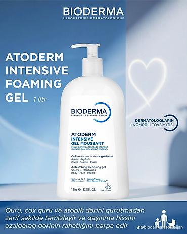 gəlin paltarları: Üz yuma geli, Bioderma, Quru dəri üçün, 1000 ml, Yeni — 1