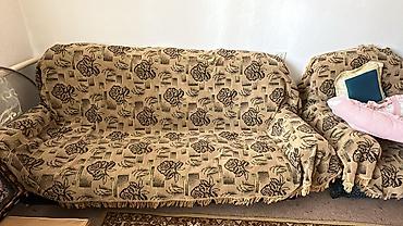 sofa: Диван с чехлом два дивана с тремя посадочными местами и два кресла — 1