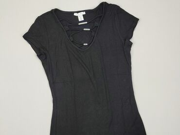 czarne t shirty z dekoltem v: T-shirt, Amisu, M, stan - Dobry