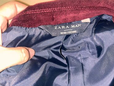 стильная одежда больших размеров для женщин: Мужской бархатный пиджак Zara Man (линейка Denim Couture). Размер eur