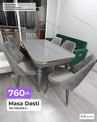 Masa Dəsti – 90×160/200 sm - Açılan mexanizm: stol 160 sm-dən 200