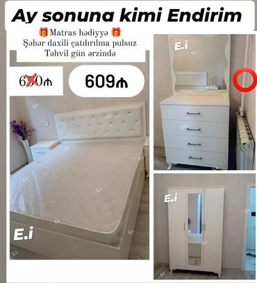 tek neferlik krovat: *Yataq dəsti / Yataq otağı mebeli 609 AZN 💥* ✔️Rəng seçimi var