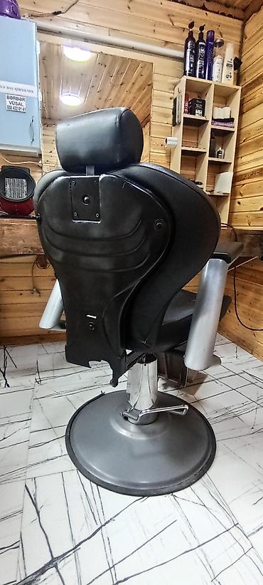 Salon, tibbi mebel: Bərbər/kosmetoloji kreslo - Rəng: qara - Material: süni dəri oturacaq — 2
