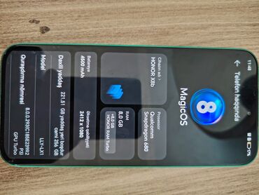 Honor X8b, 256 ГБ, цвет - Зеленый, Отпечаток пальца, Две SIM карты, Face ID