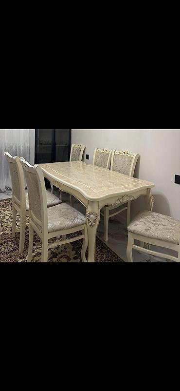 stoll: Klassik üslubda yemək otağı dəsti - Tərkib: düzbucaqlı yemək masası + — 1