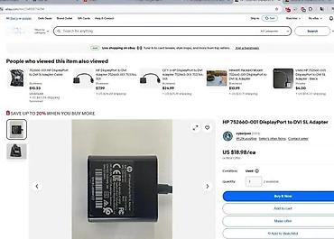 Adapteri i punjači za laptop: HP DisplayPort to DVI SL adapter (model 75) - Namena: pretvara — 3