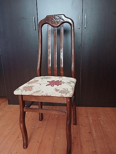 epoksi masa: Taxta yemək otağı stulu 6 eded - Material: bərk ağac (tünd qəhvəyi — 1