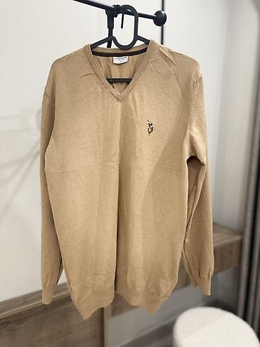 свитеры: Мужской свитер, L, Us Polo Assn, Б/у, цвет - Бежевый, Самовывоз — 1