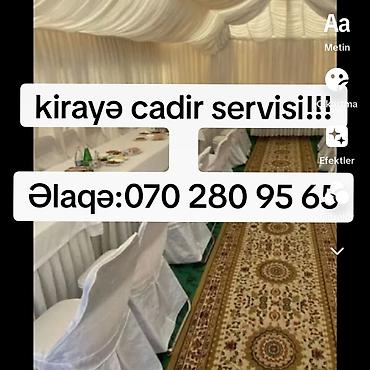 Vip ve sadederi cadırların qurulması. Sifarise uyğun ehsan süfresinin