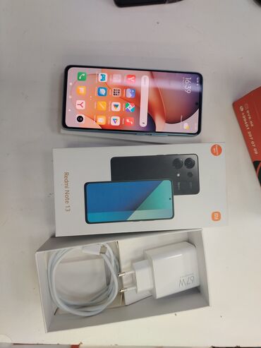 Xiaomi: Xiaomi Redmi Note 13, 256 GB, rəng - Mavi, 
 Düyməli, Barmaq izi, Face ID