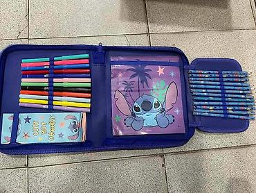 zara devojčice: Školski zip pernica-set sa 3D plišanim licem (Disney motivi – Stitch — 2