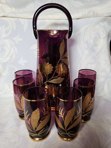 Kuhinjski setovi: Bohemijin servis za vino itd,iz 1950ih.,kristalno staklo. Bohemijin — 5