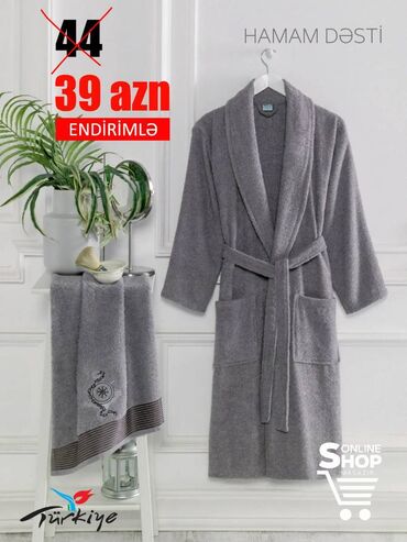 Digər kişi geyimləri: Hamam Dəsti Türkiyə Sifar ✅ Endirimli Qiymət - 39 azn ✅ Ölçü - L/XL ✅