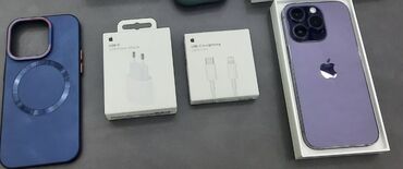 mx keys: IPhone 14 Pro, Новый, 1 ТБ, Deep Purple, Зарядное устройство, Защитное стекло, Чехол, 95 %