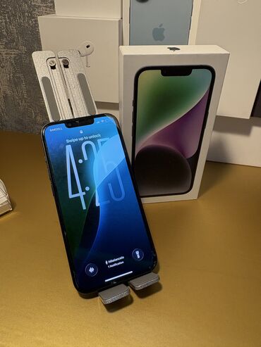 aple: IPhone 14, 128 GB, Midnight, Simsiz şarj, Face ID, Sənədlərlə