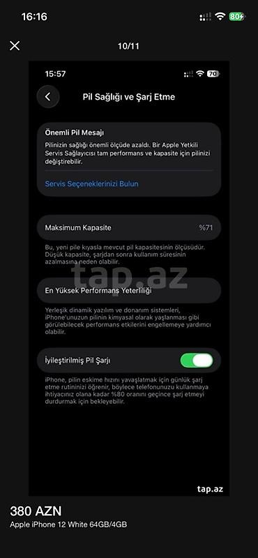 Apple iPhone: IPhone 12, 64 GB, Ağ, Face ID -da lalafo.az — 7 Apple iPhone: IPhone 12, 64 GB, Ağ, Face ID — 7
