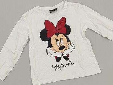 biała bluzka dla dziewczynki: Bluzka, Disney, 3-4 lat, 98-104 cm, stan - Dobry