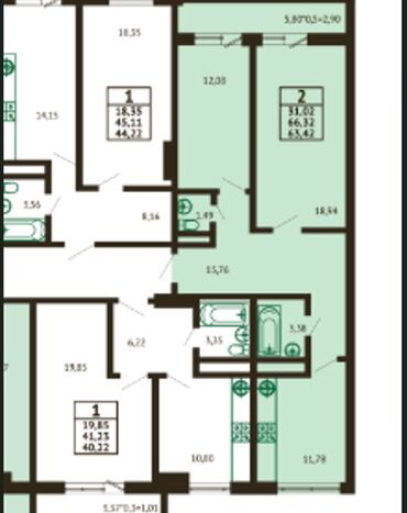 Продажа участков: 2 комнаты, 70 м², Элитка, 11 этаж, ПСО (под самоотделку)