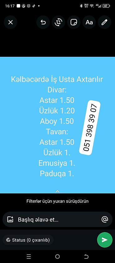 malyar işi: Kəlbəcərdə tikinti-təmir işləri üçün usta axtarışı elan edilir — 1