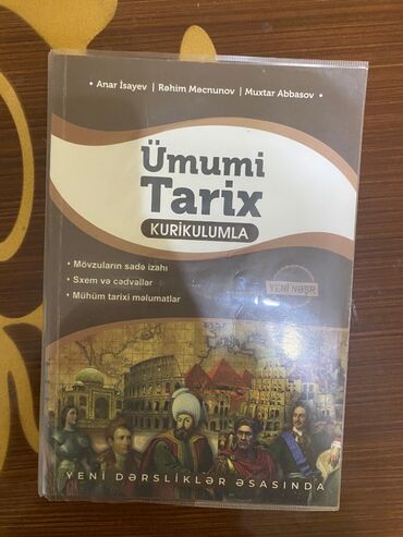 umumi tarix 6 ci sinif testleri: Satılır. üstündəki qiymətdən 3 manat asaqi