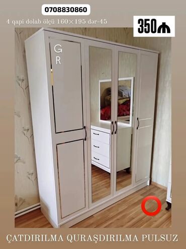 Matraslar: Yeni, Açılan, 4 qapılı Qarderob, paltar dolabı