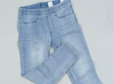 szorty wysoki stan jeans: Spodnie jeansowe, H&M, 5-6 lat, 110/116, stan - Dobry