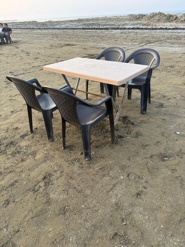 Bağ, çöl masa və oturacaq dəstləri: Kafe restoranlar uchun Masa desti 4 oturacaqla 100 Azn. 10 destdir