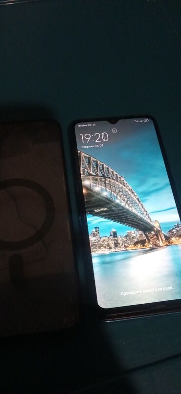 телефон сат: Xiaomi, Redmi 9A, Б/у, 32 ГБ, цвет - Голубой, 2 SIM